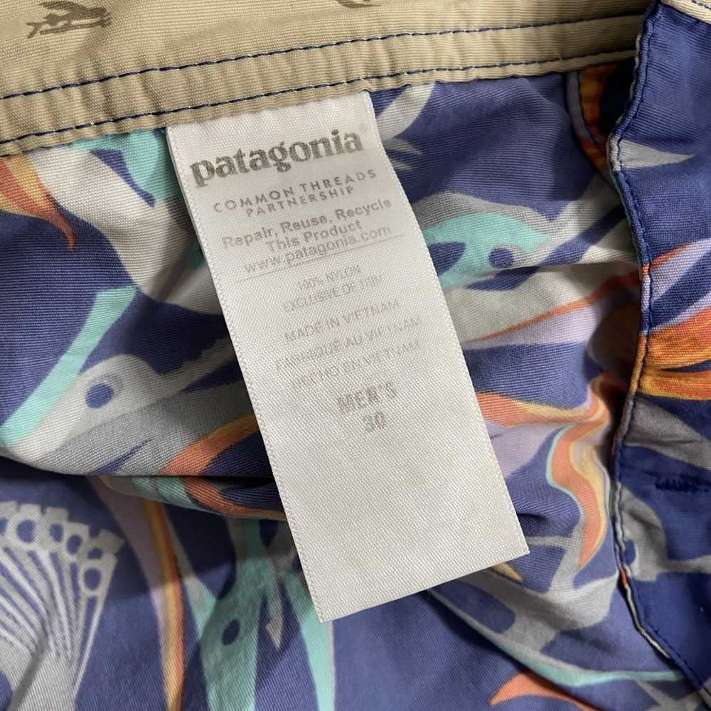 Patagonia Board Shorts mens 30 Printed Wavefarer 8" Inseam Floral Print Tropical - Picture 9 of 11